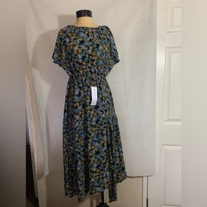 Topshop floral dolman sleeve floral midi dress in multi color size 6 NWT